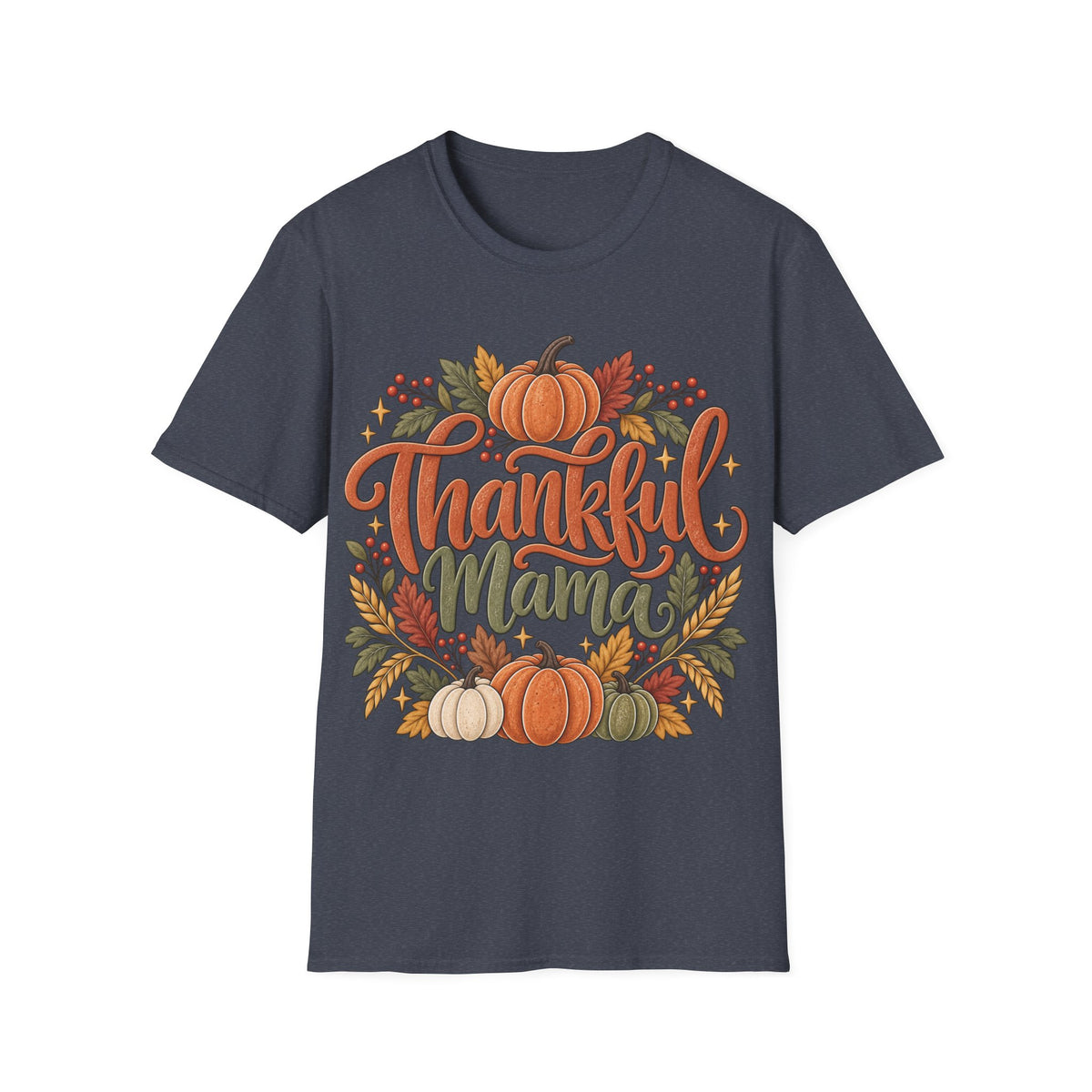Thankful Mama Fall T-Shirt | Rustic Pumpkin Thanksgiving Tee