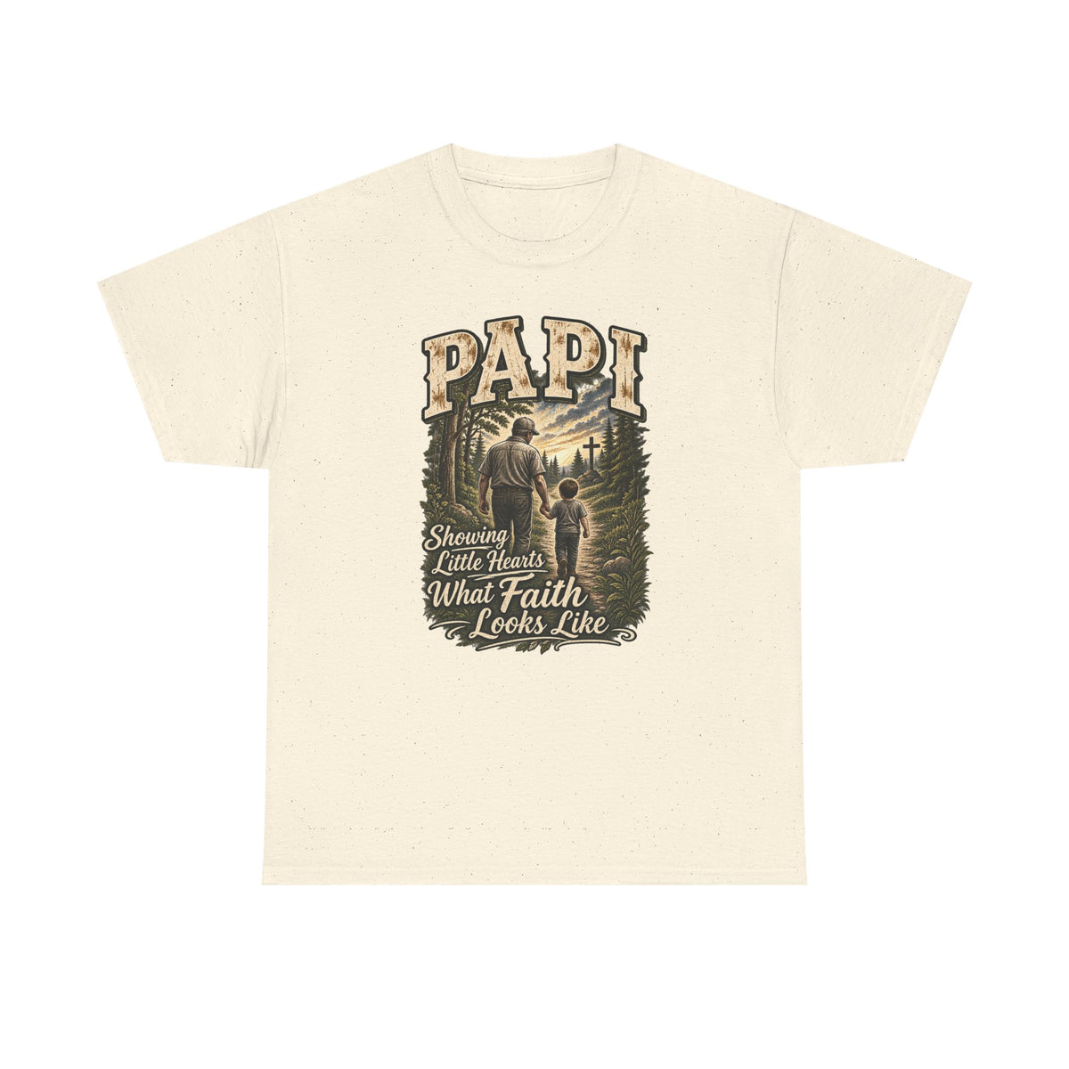 Papi Showing Little Hearts What Faith Looks Like Tee ✝️ | Faith-Based Papi Shirt