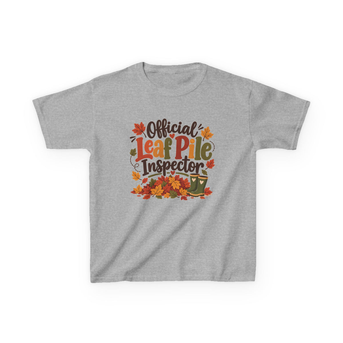 Official Leaf Pile Inspector Kids T-Shirt | Fall Kids Tee