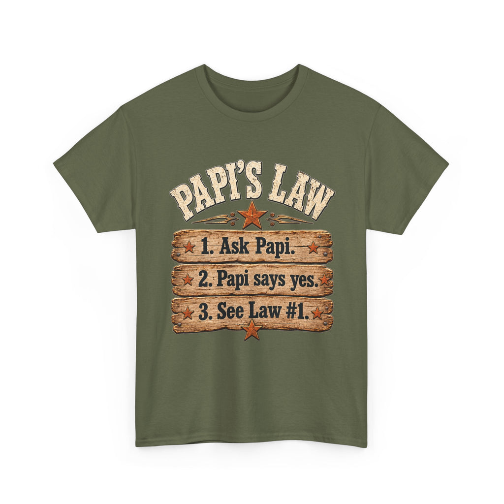 Papi’s Law Funny Grandpa Tee 🤎 | Rustic Papi Grandfather Shirt