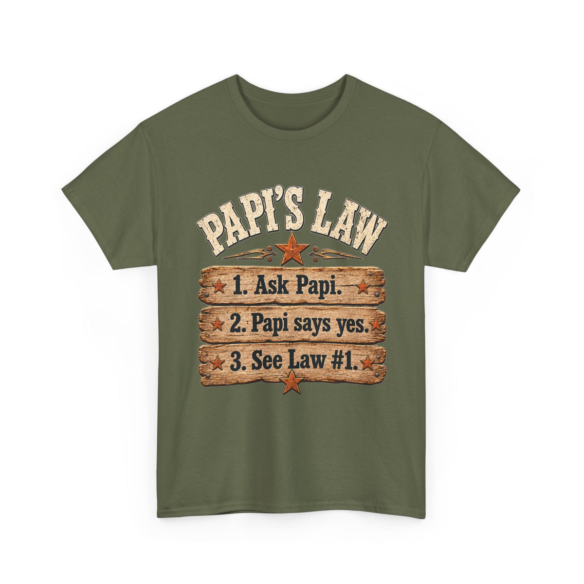 Papi’s Law Funny Grandpa Tee 🤎 | Rustic Papi Grandfather Shirt