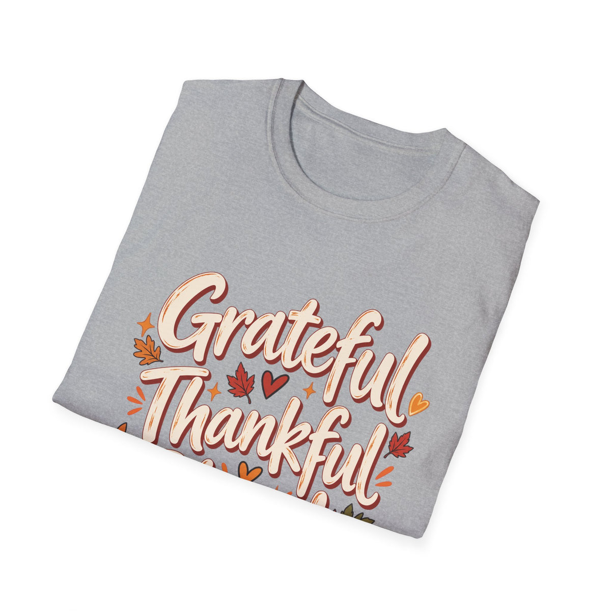 Grateful Thankful Blessed Fall T-Shirt | Rustic Thanksgiving Graphic Tee