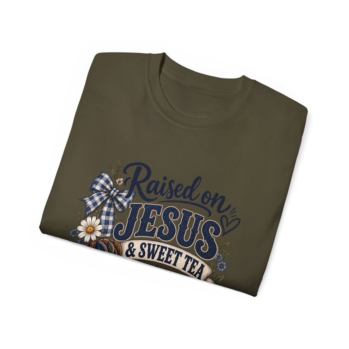 🤎 "Raised on Jesus & Sweet Tea Y’all" Tee