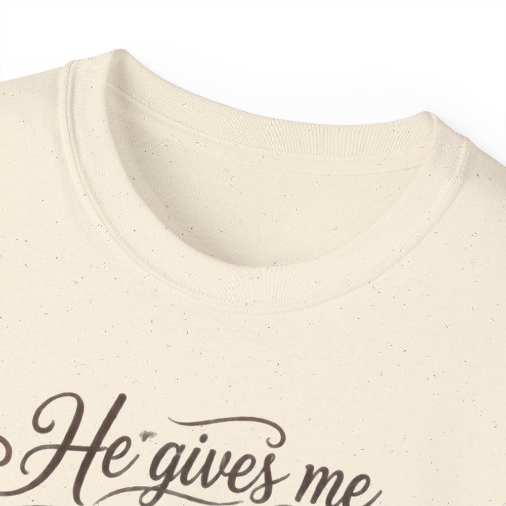 He Gives Me Strength Christian Western Tee 🤎