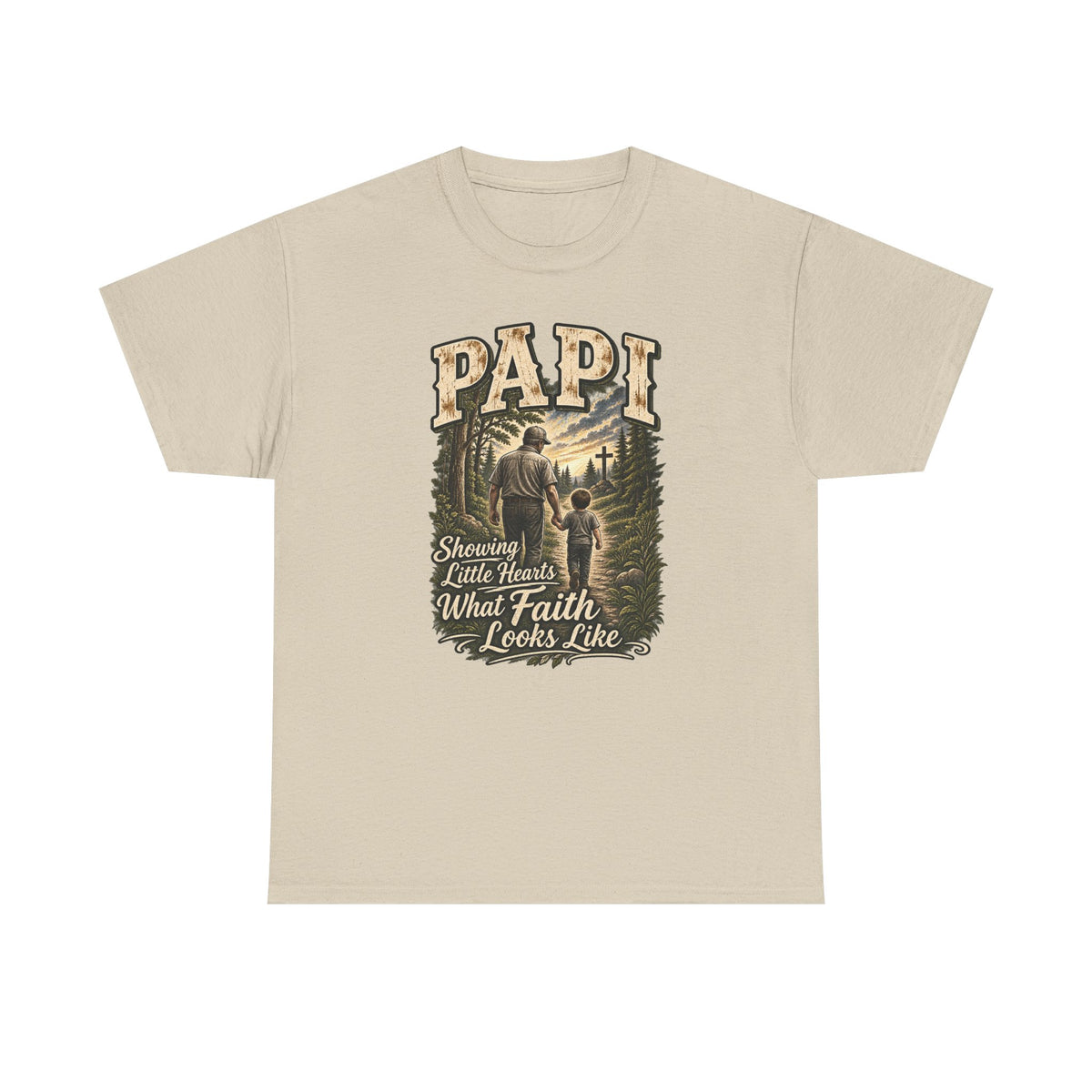 Papi Showing Little Hearts What Faith Looks Like Tee ✝️ | Faith-Based Papi Shirt