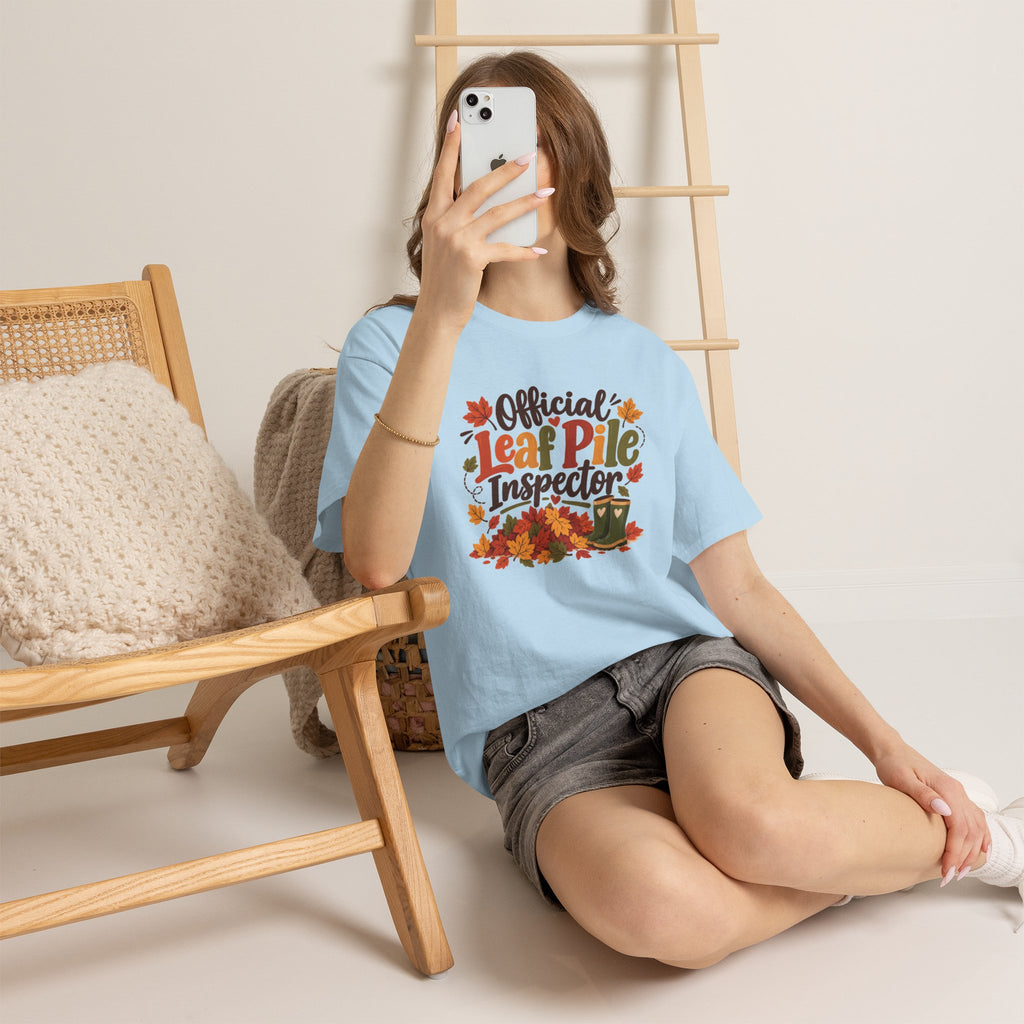 Official Leaf Pile Inspector T-Shirt | Adult Funny Fall Tee