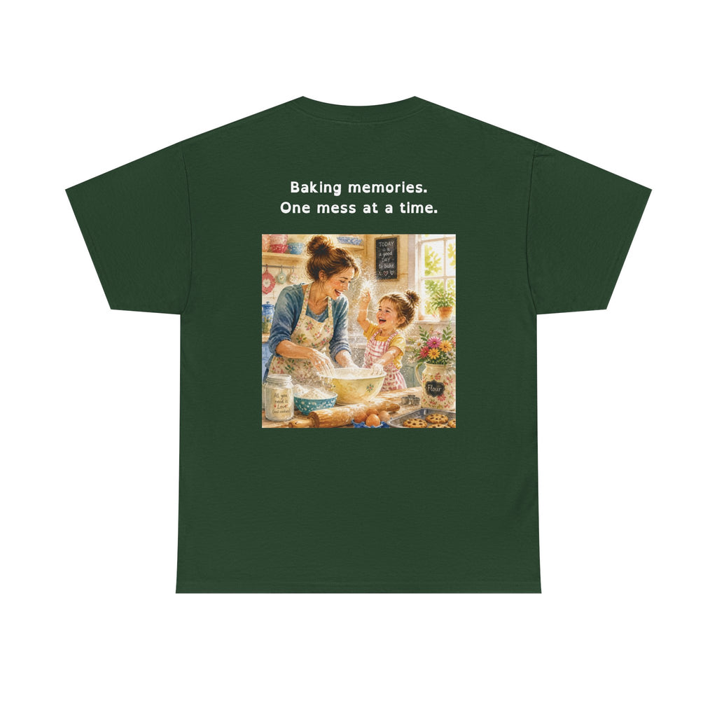 Women's Baking Memories T‑Shirt  "Baking memories. One mess at a time." Retro Mom & Kids Baking Tee