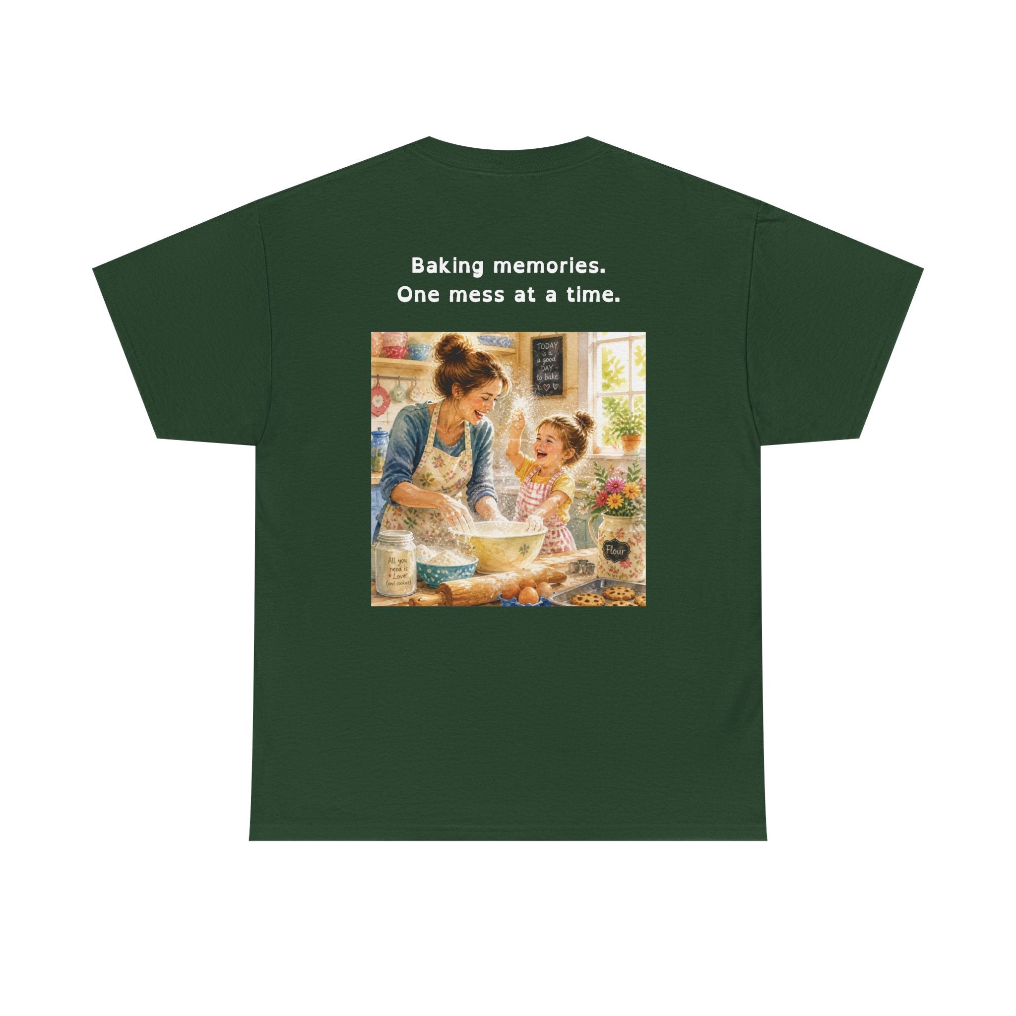 Women's Baking Memories T‑Shirt  "Baking memories. One mess at a time." Retro Mom & Kids Baking Tee