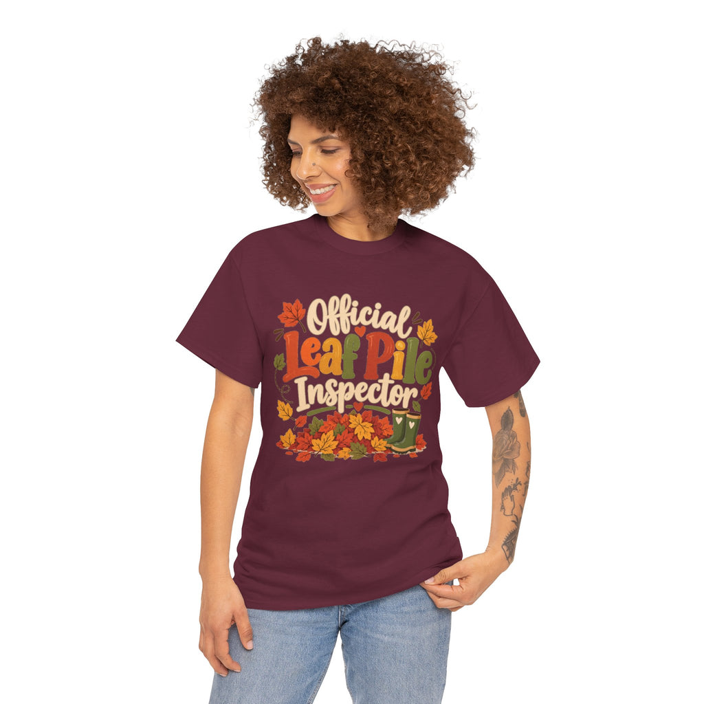 Official Leaf Pile Inspector T-Shirt | Adult Funny Fall Tee