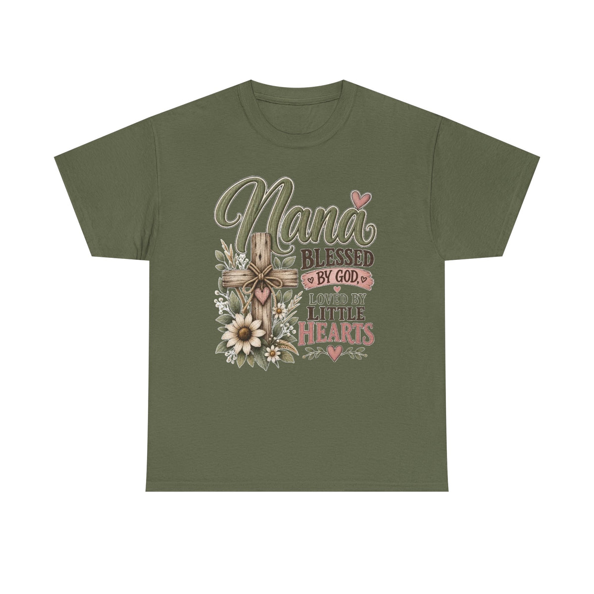Nana Blessed by God, Loved by Little Hearts Tee 💕 | Faith-Based Grandma Shirt