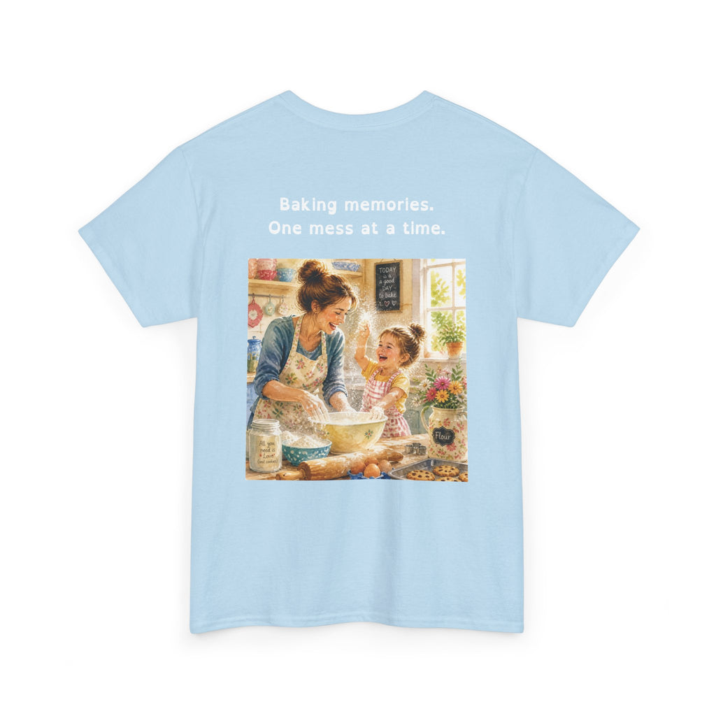 Women's Baking Memories T‑Shirt  "Baking memories. One mess at a time." Retro Mom & Kids Baking Tee