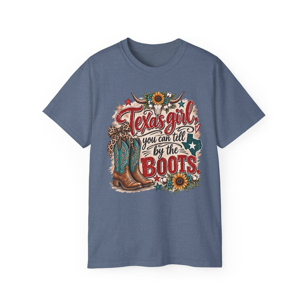 🤠 "Texas Girl – You Can Tell by the Boots" Women's  Tee