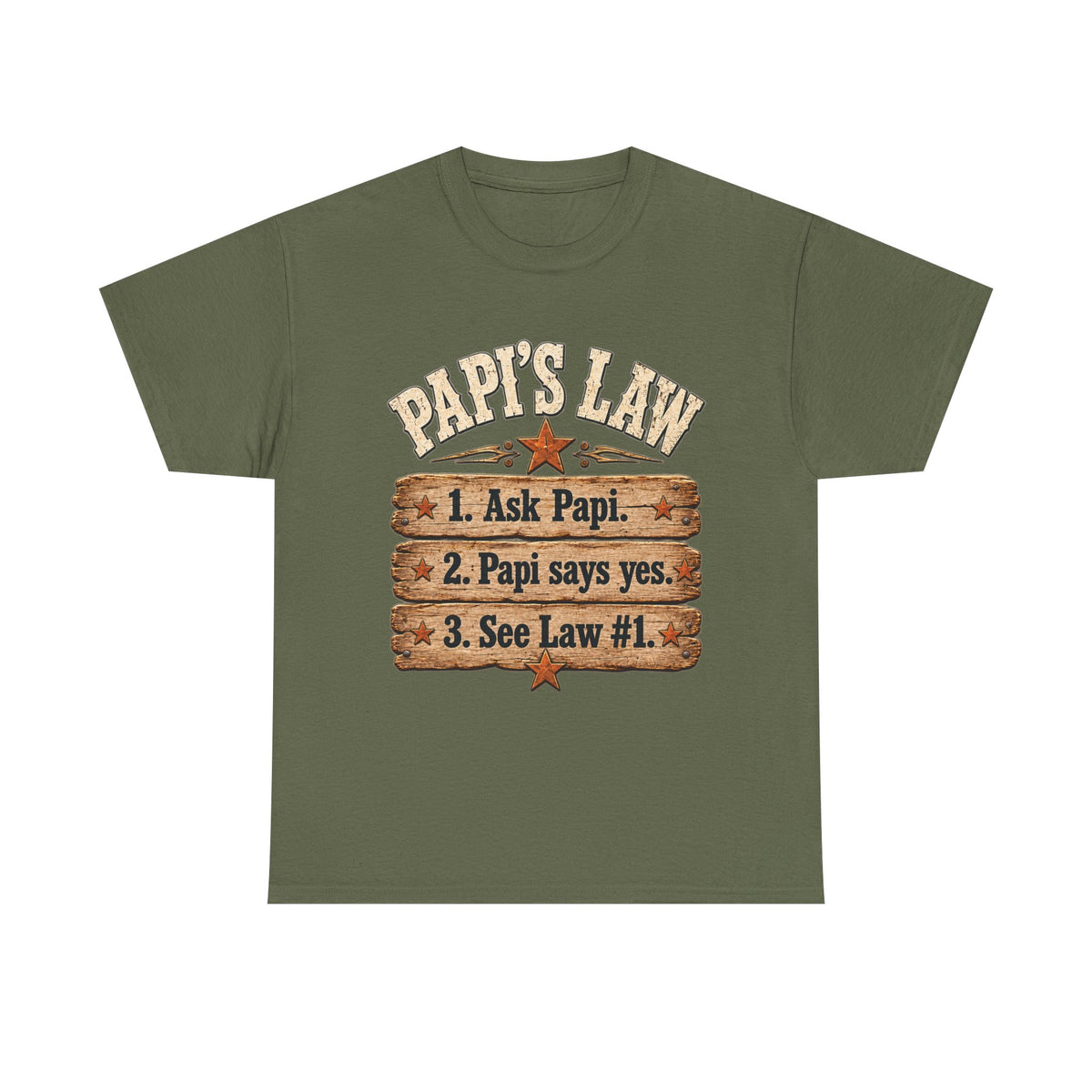 Papi’s Law Funny Grandpa Tee 🤎 | Rustic Papi Grandfather Shirt