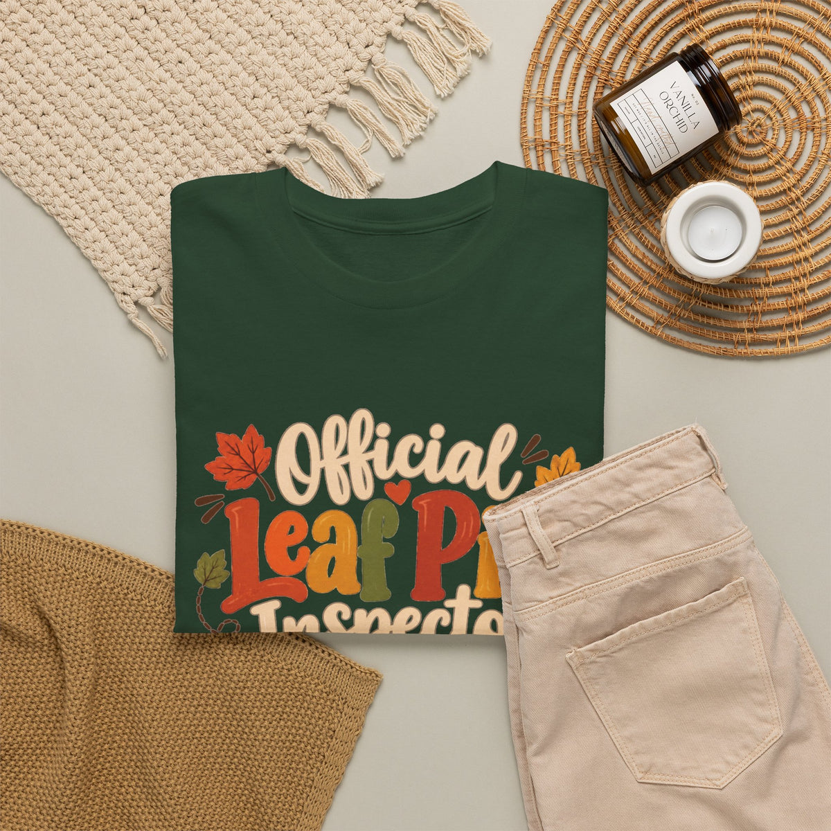 Official Leaf Pile Inspector T-Shirt | Adult Funny Fall Tee