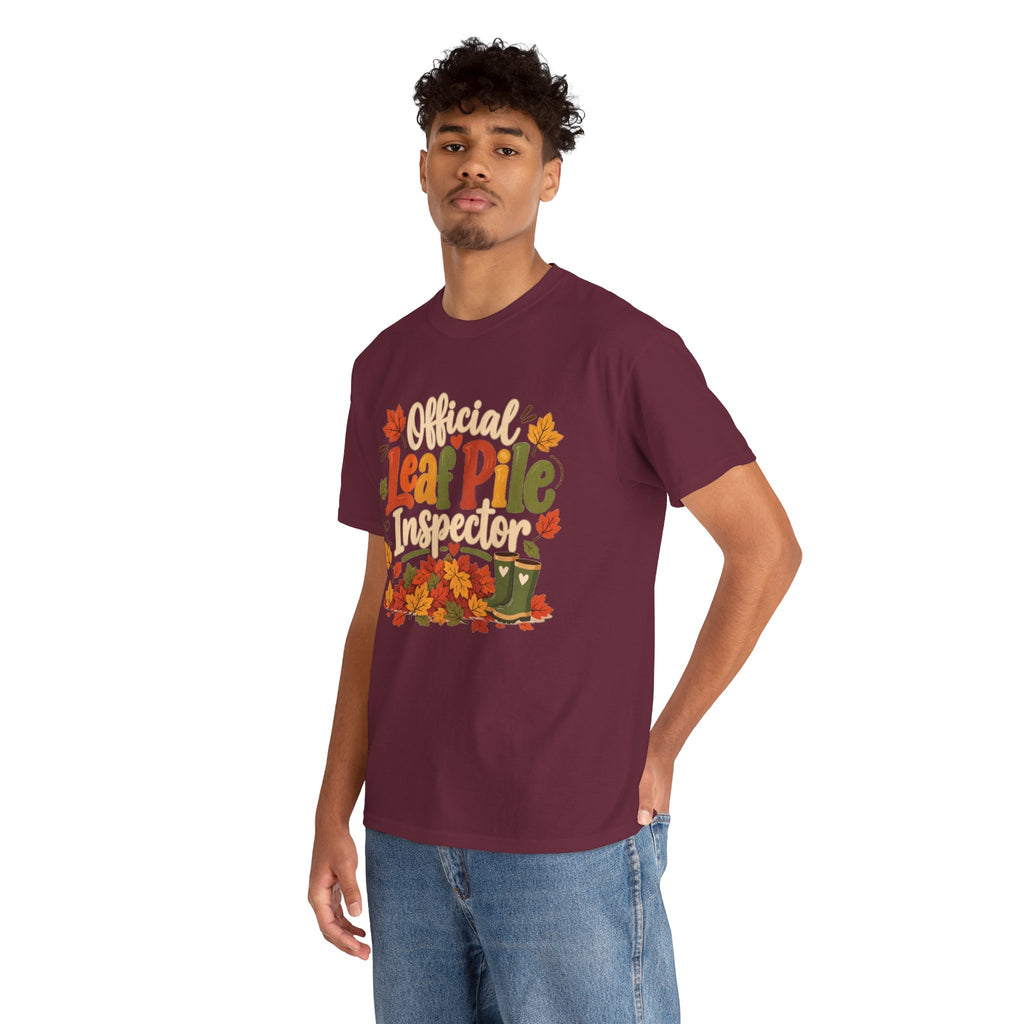 Official Leaf Pile Inspector T-Shirt | Adult Funny Fall Tee