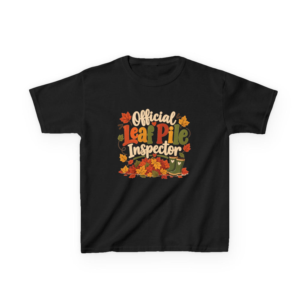 Official Leaf Pile Inspector Kids T-Shirt | Fall Kids Tee
