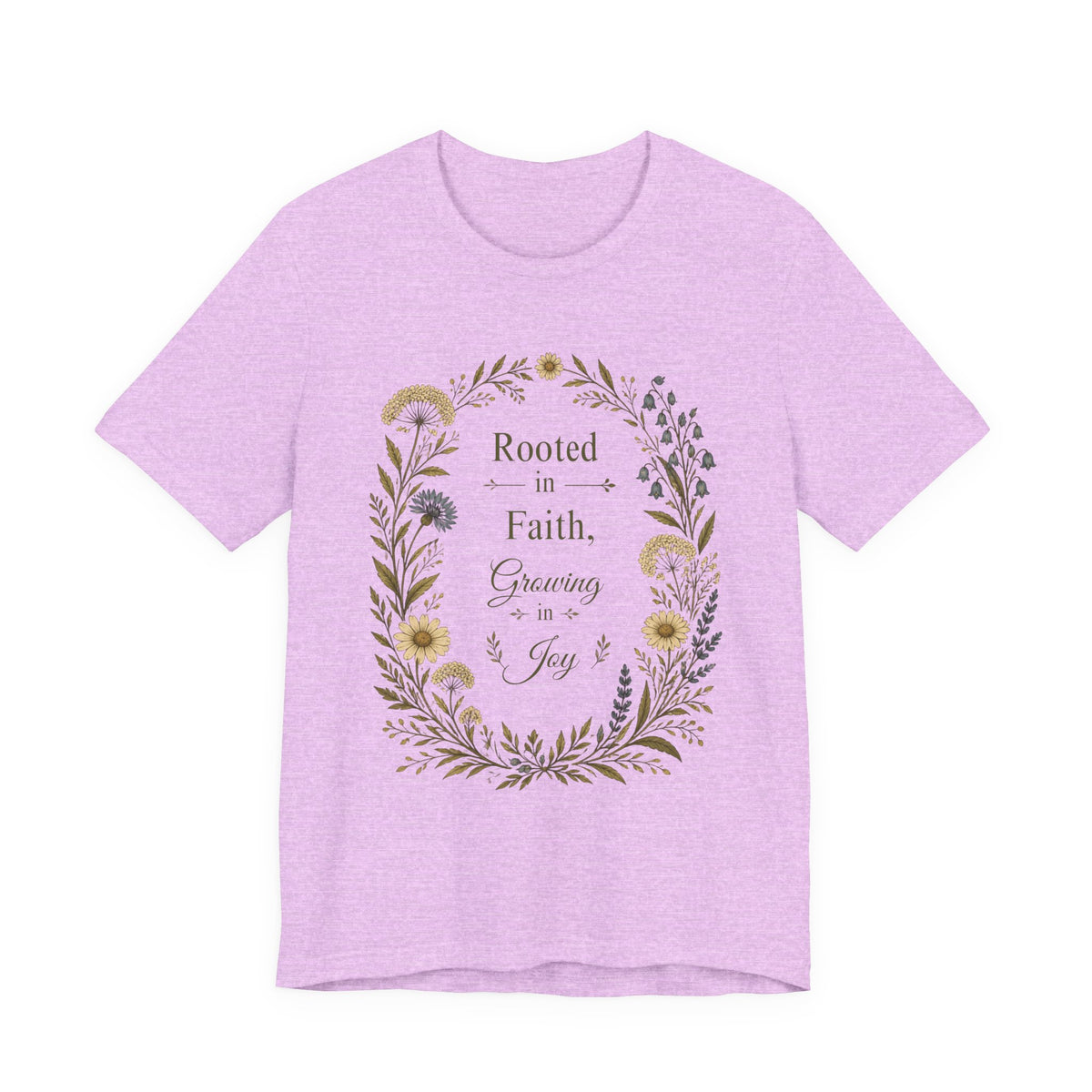 Women's Rooted in Faith Floral Tee — "Rooted in Faith, Growing in Joy" Inspirational T‑Shirt