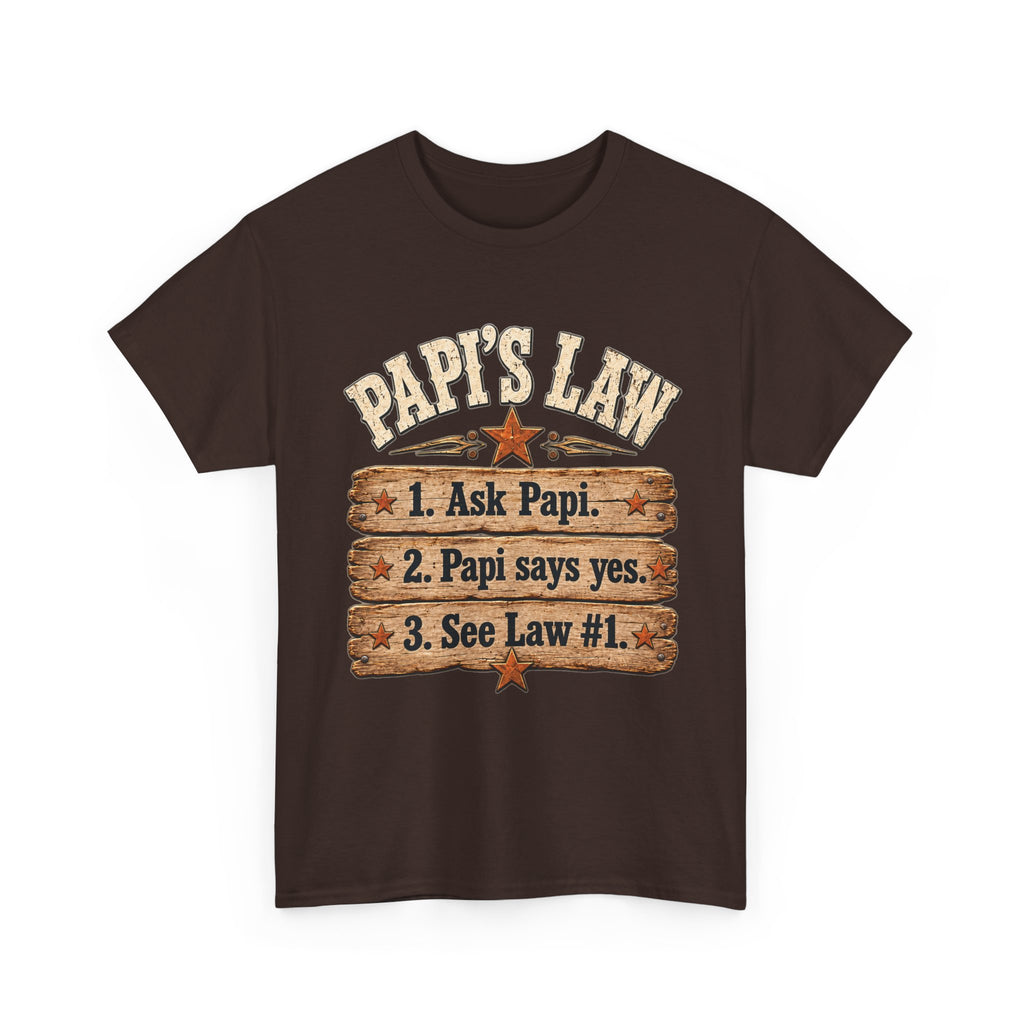 Papi’s Law Funny Grandpa Tee 🤎 | Rustic Papi Grandfather Shirt
