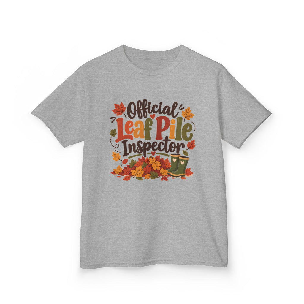 Official Leaf Pile Inspector Kids T-Shirt | Fall Kids Tee