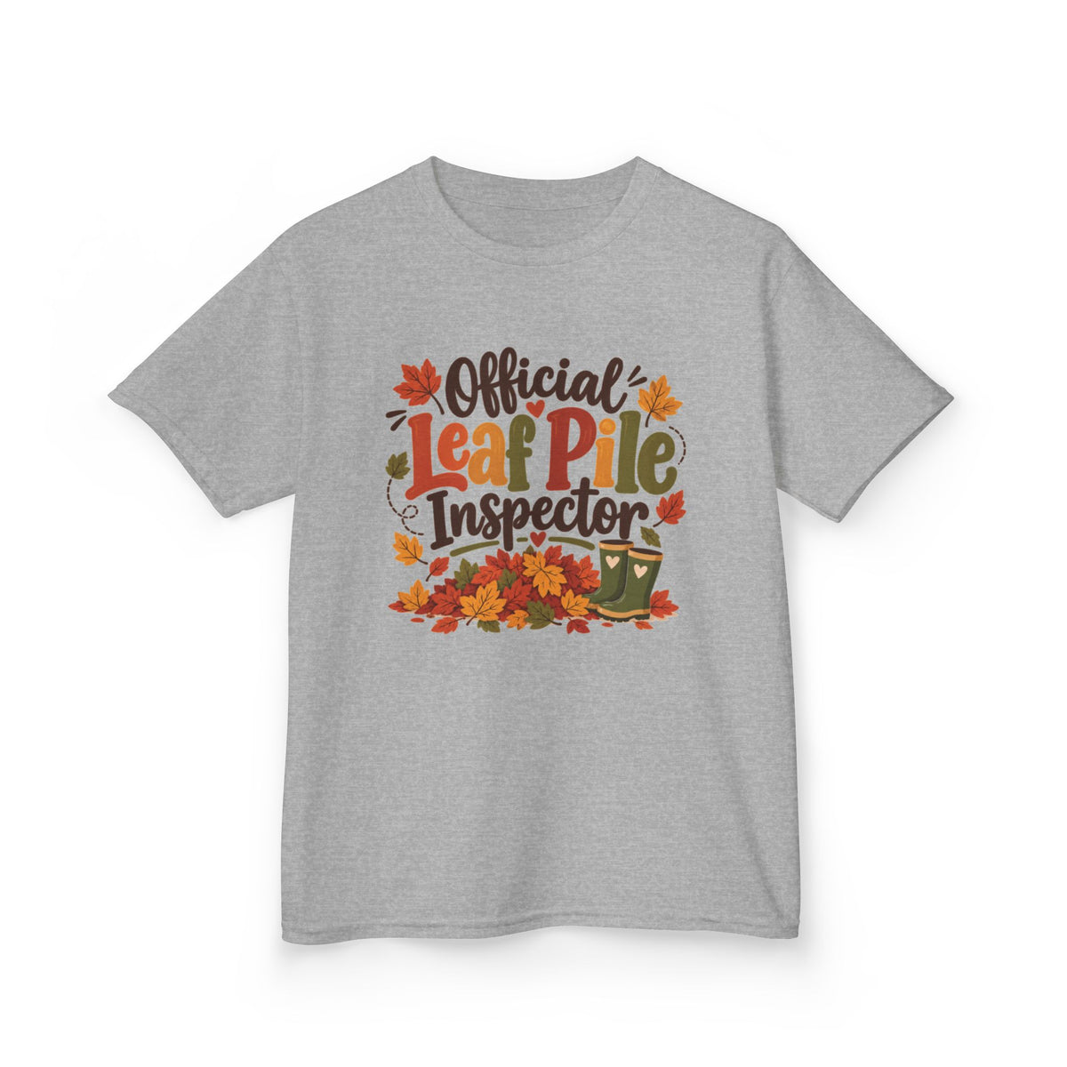 Official Leaf Pile Inspector Kids T-Shirt | Fall Kids Tee