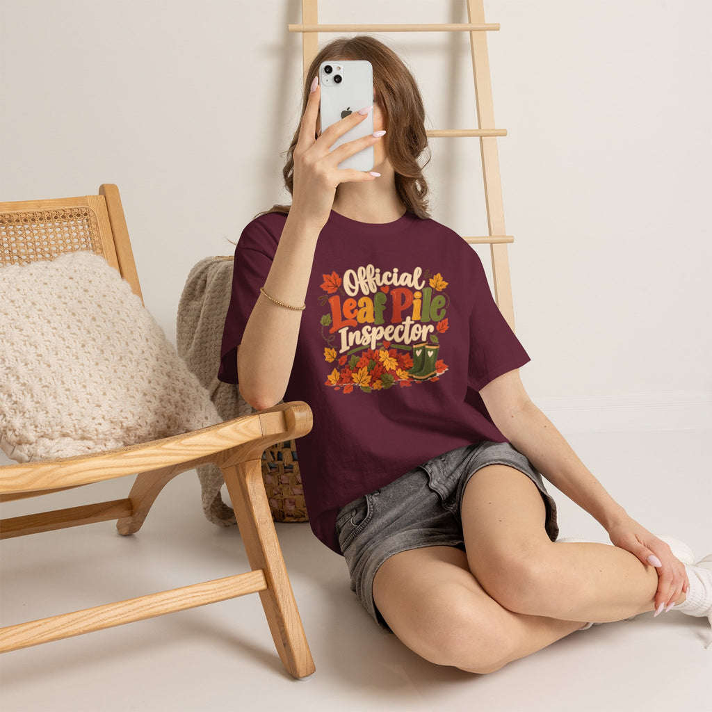 Official Leaf Pile Inspector T-Shirt | Adult Funny Fall Tee