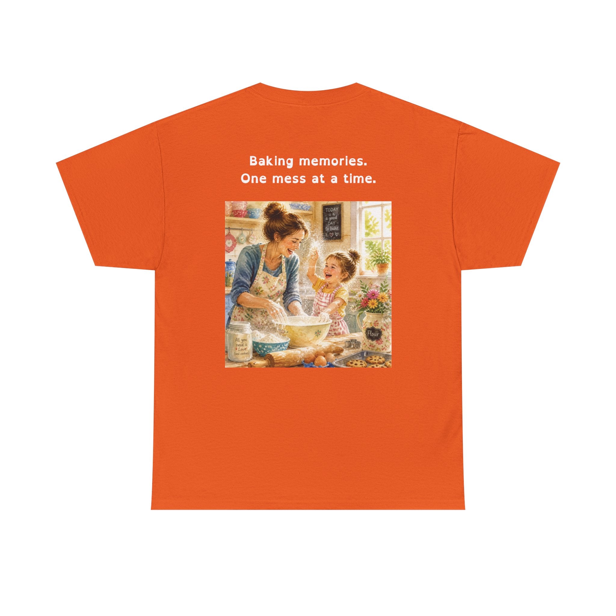 Women's Baking Memories T‑Shirt  "Baking memories. One mess at a time." Retro Mom & Kids Baking Tee