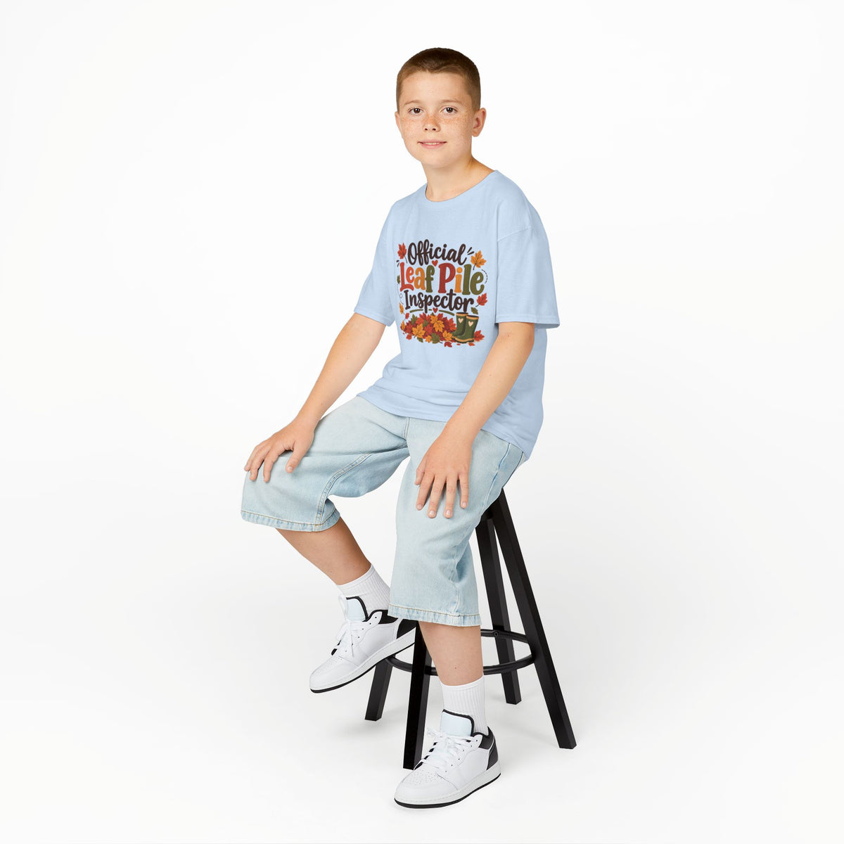 Official Leaf Pile Inspector Kids T-Shirt | Fall Kids Tee