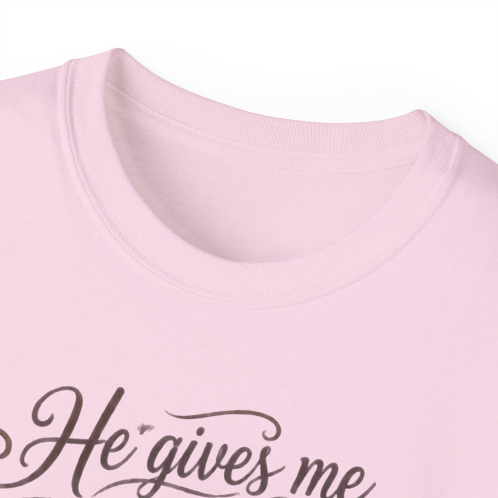 He Gives Me Strength Christian Western Tee 🤎