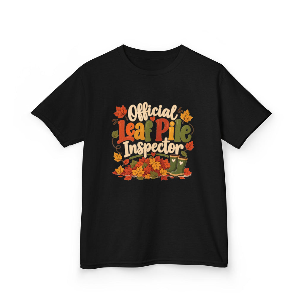 Official Leaf Pile Inspector Kids T-Shirt | Fall Kids Tee