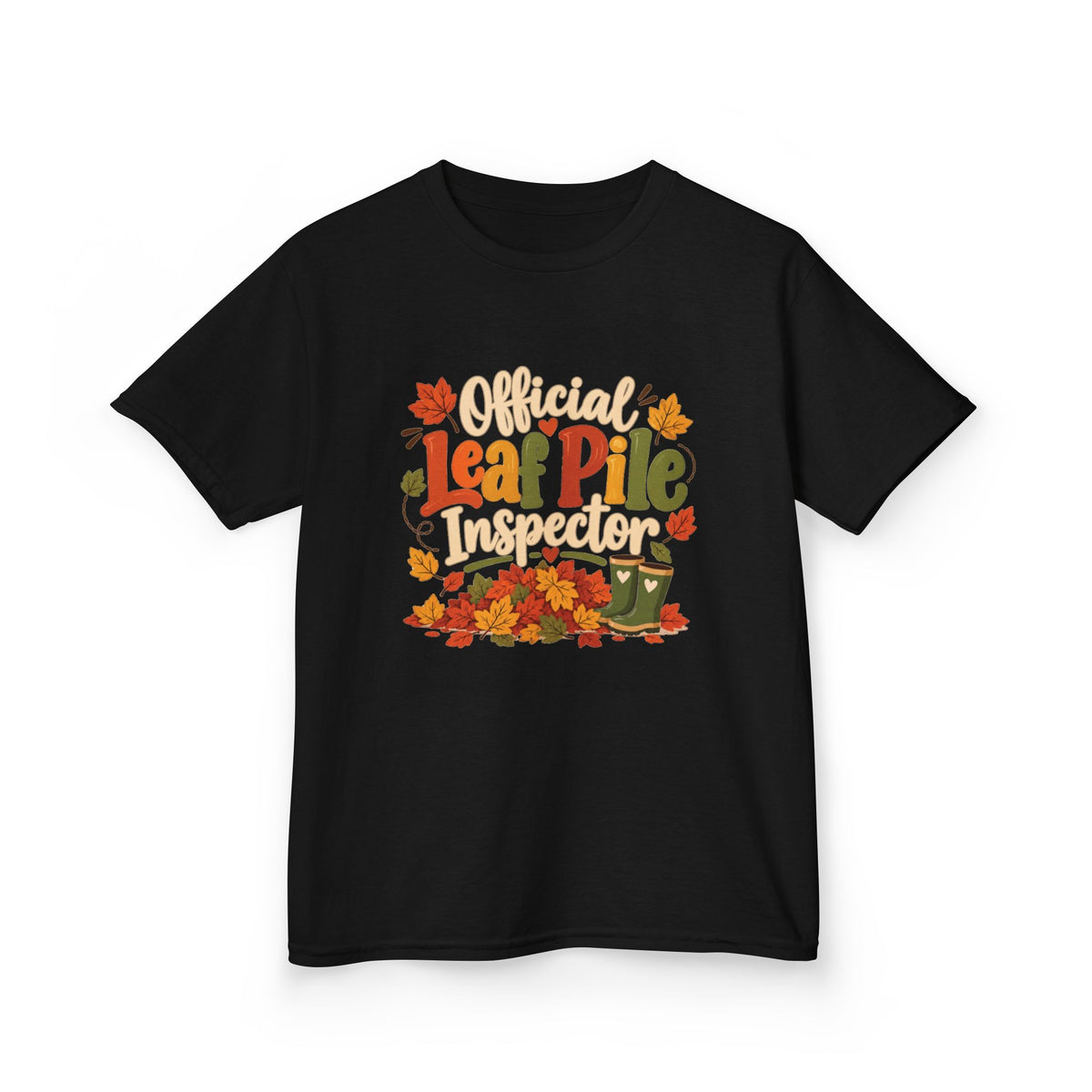 Official Leaf Pile Inspector Kids T-Shirt | Fall Kids Tee