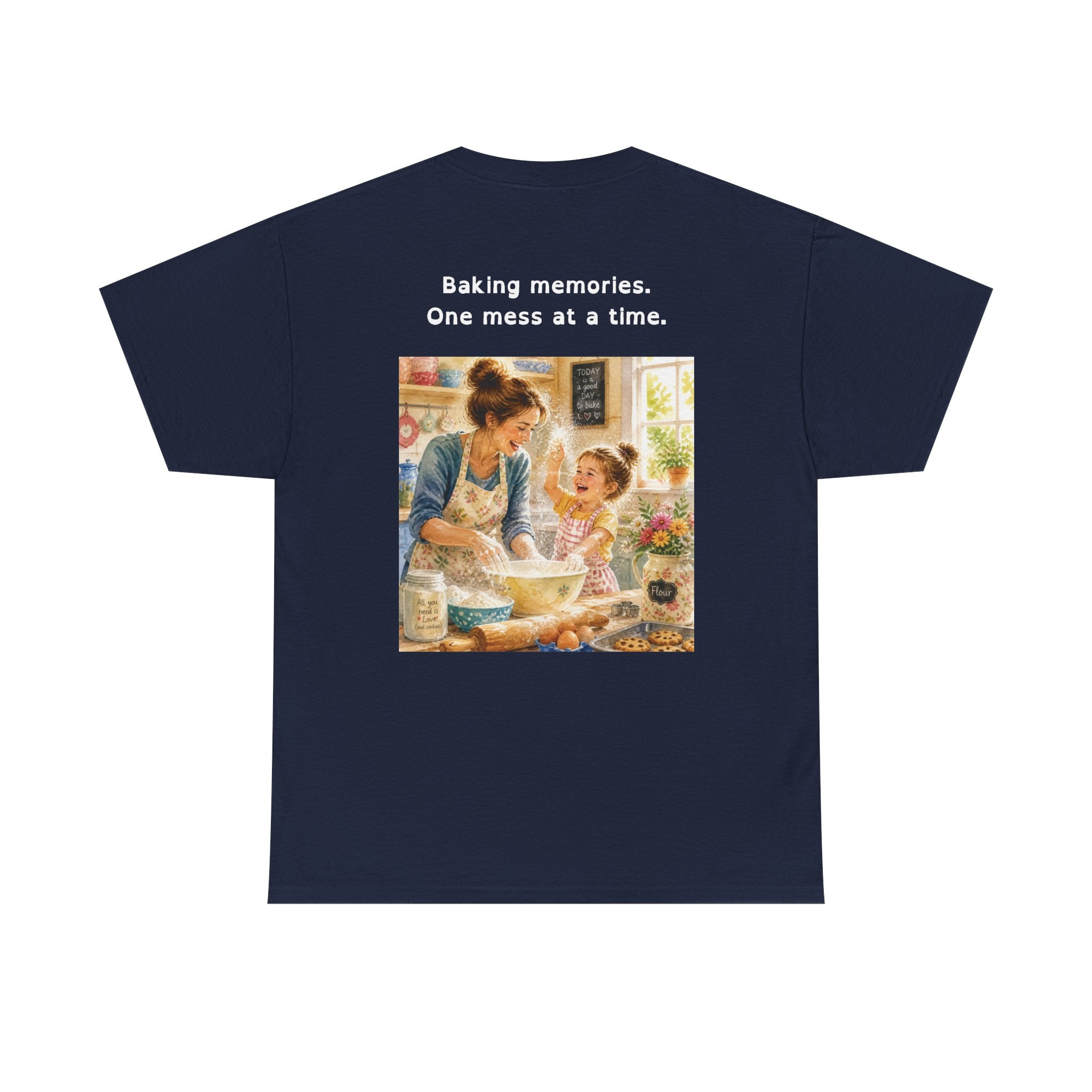 Women's Baking Memories T‑Shirt  "Baking memories. One mess at a time." Retro Mom & Kids Baking Tee