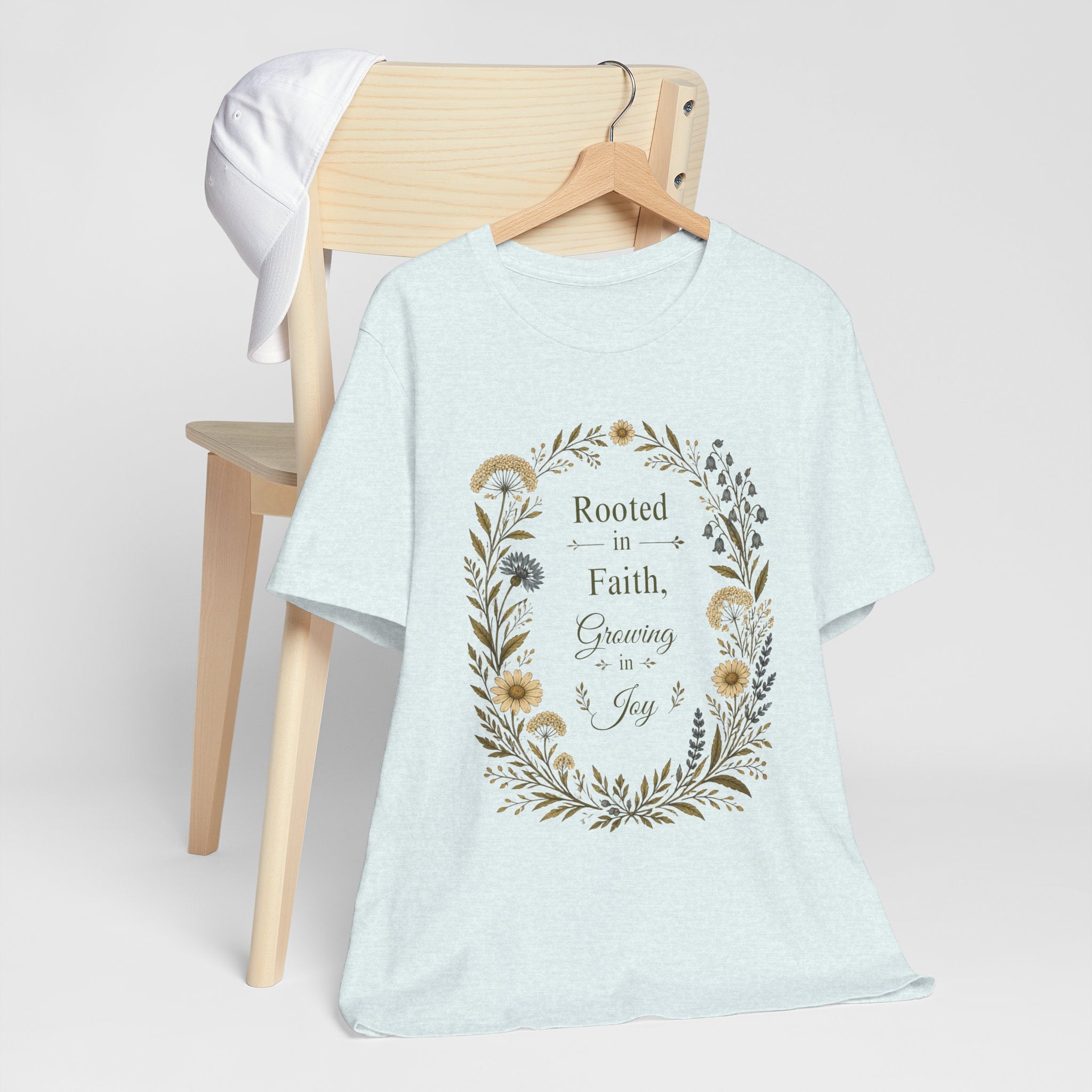Rooted in Faith Floral Tee — "Rooted in Faith, Growing in Joy" Inspirational T‑Shirt
