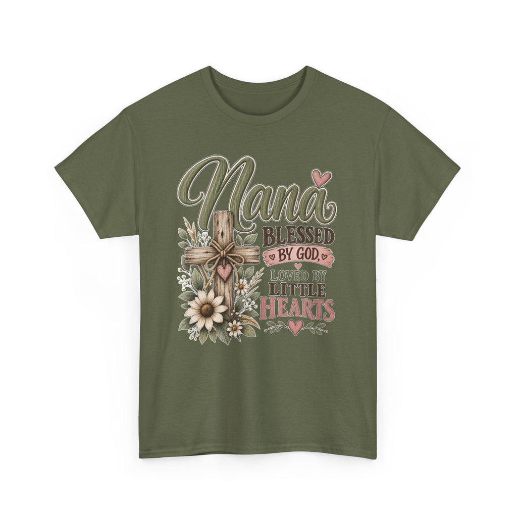 Nana Blessed by God, Loved by Little Hearts Tee 💕 | Faith-Based Grandma Shirt