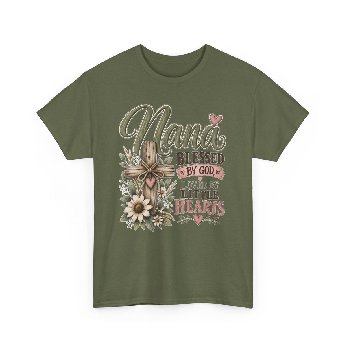 Nana Blessed by God, Loved by Little Hearts Tee 💕 | Faith-Based Grandma Shirt