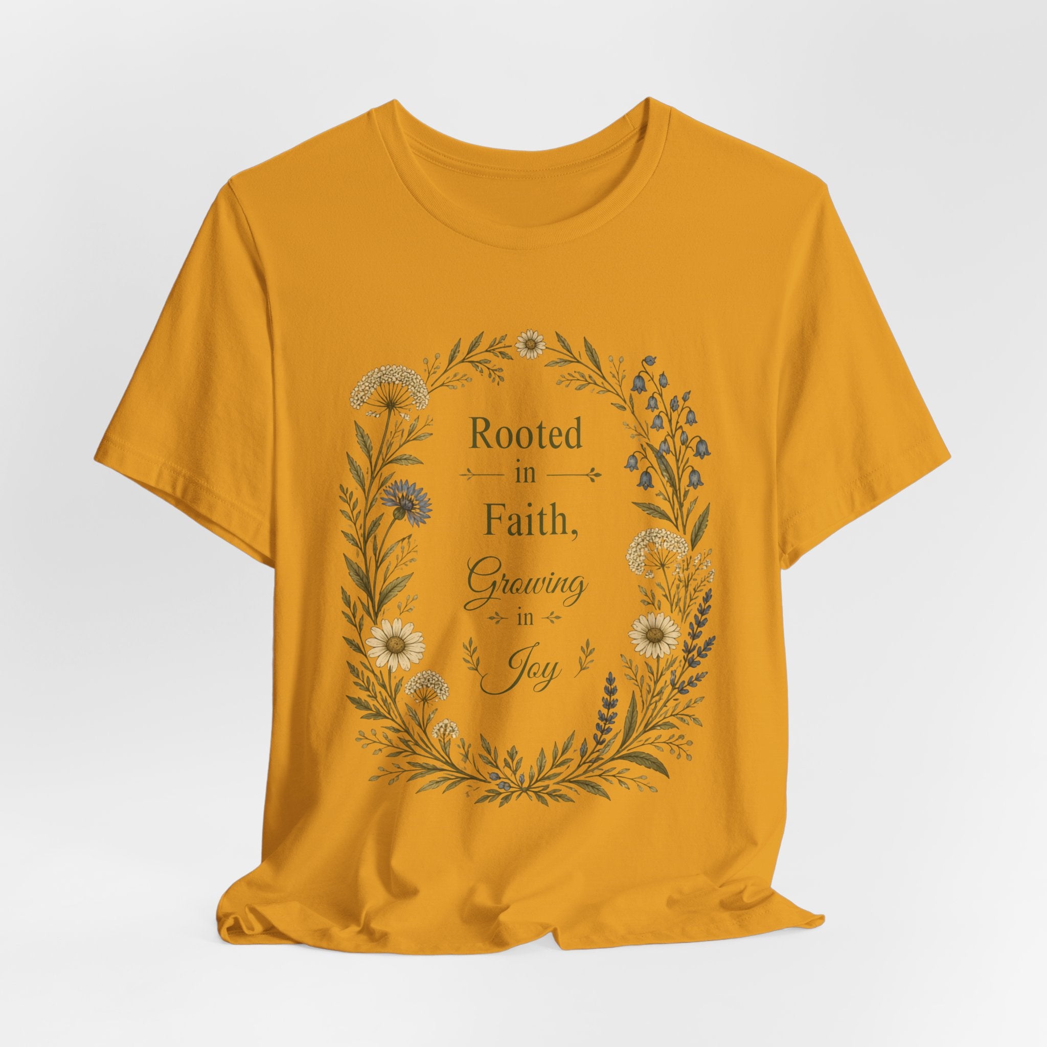 Rooted in Faith Floral Tee — "Rooted in Faith, Growing in Joy" Inspirational T‑Shirt