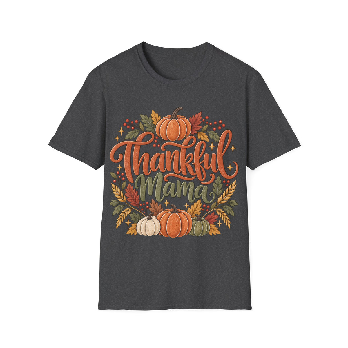 Thankful Mama Fall T-Shirt | Rustic Pumpkin Thanksgiving Tee
