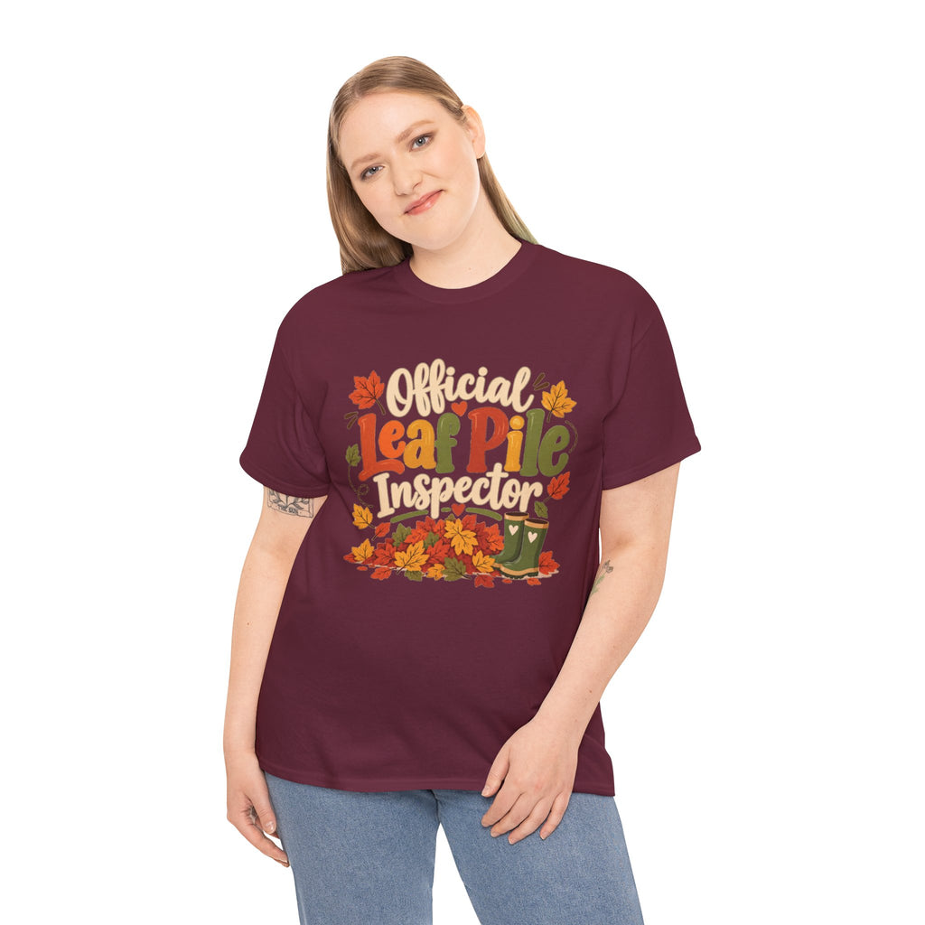 Official Leaf Pile Inspector T-Shirt | Adult Funny Fall Tee
