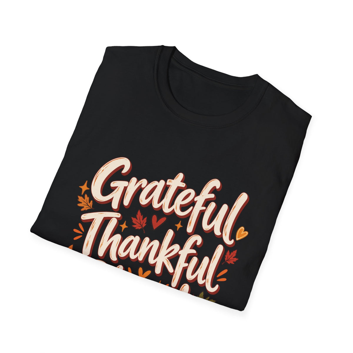 Grateful Thankful Blessed Fall T-Shirt | Rustic Thanksgiving Graphic Tee
