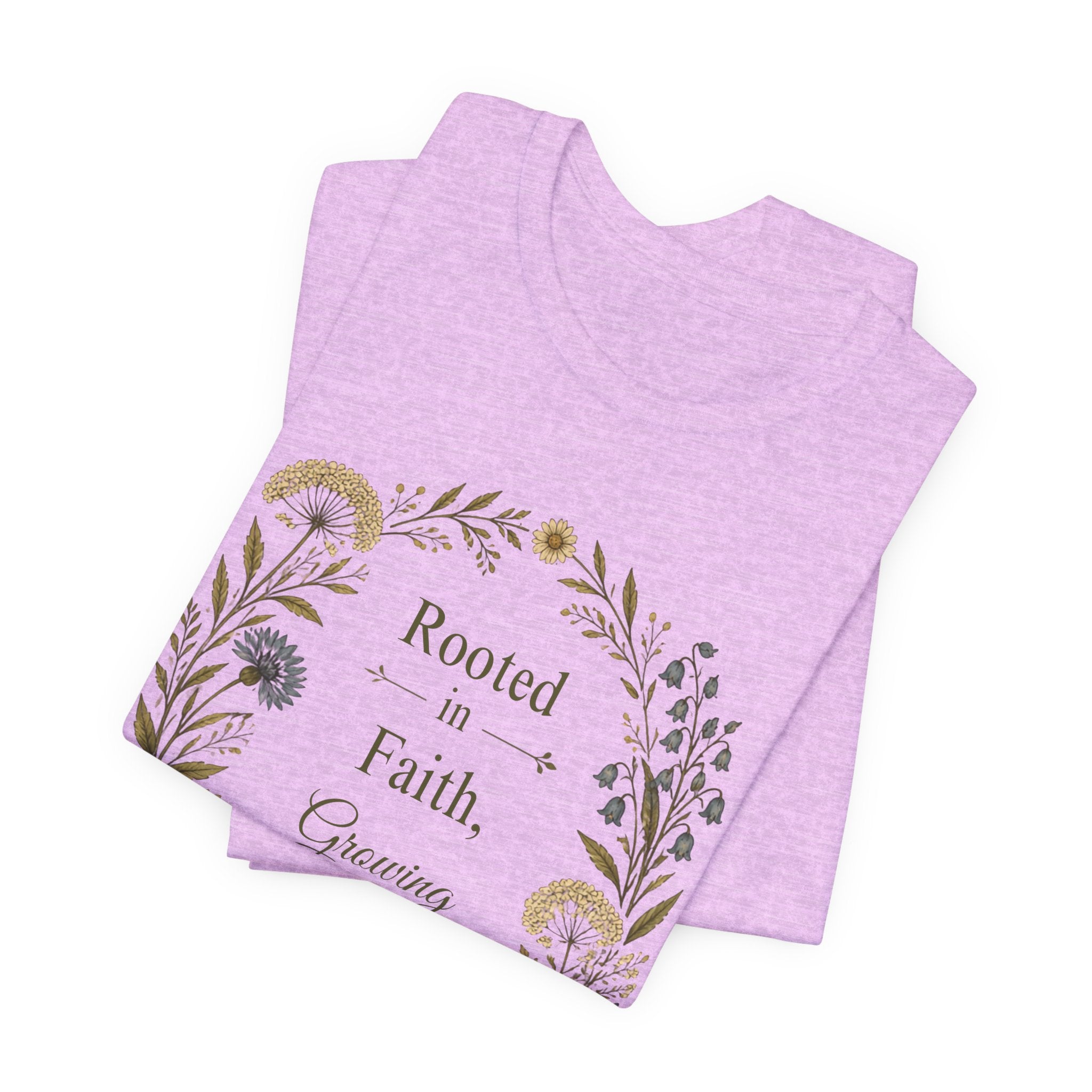 Rooted in Faith Floral Tee — "Rooted in Faith, Growing in Joy" Inspirational T‑Shirt