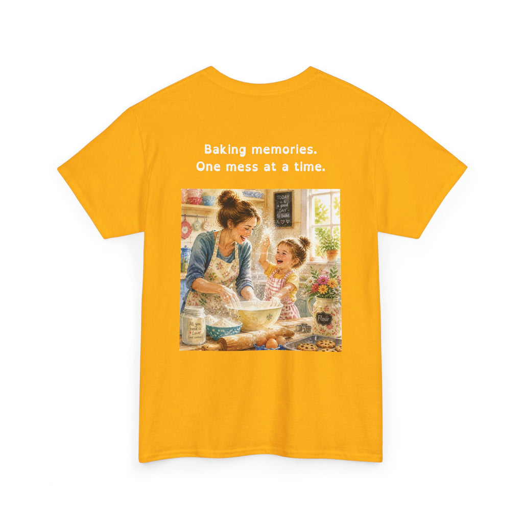 Women's Baking Memories T‑Shirt  "Baking memories. One mess at a time." Retro Mom & Kids Baking Tee