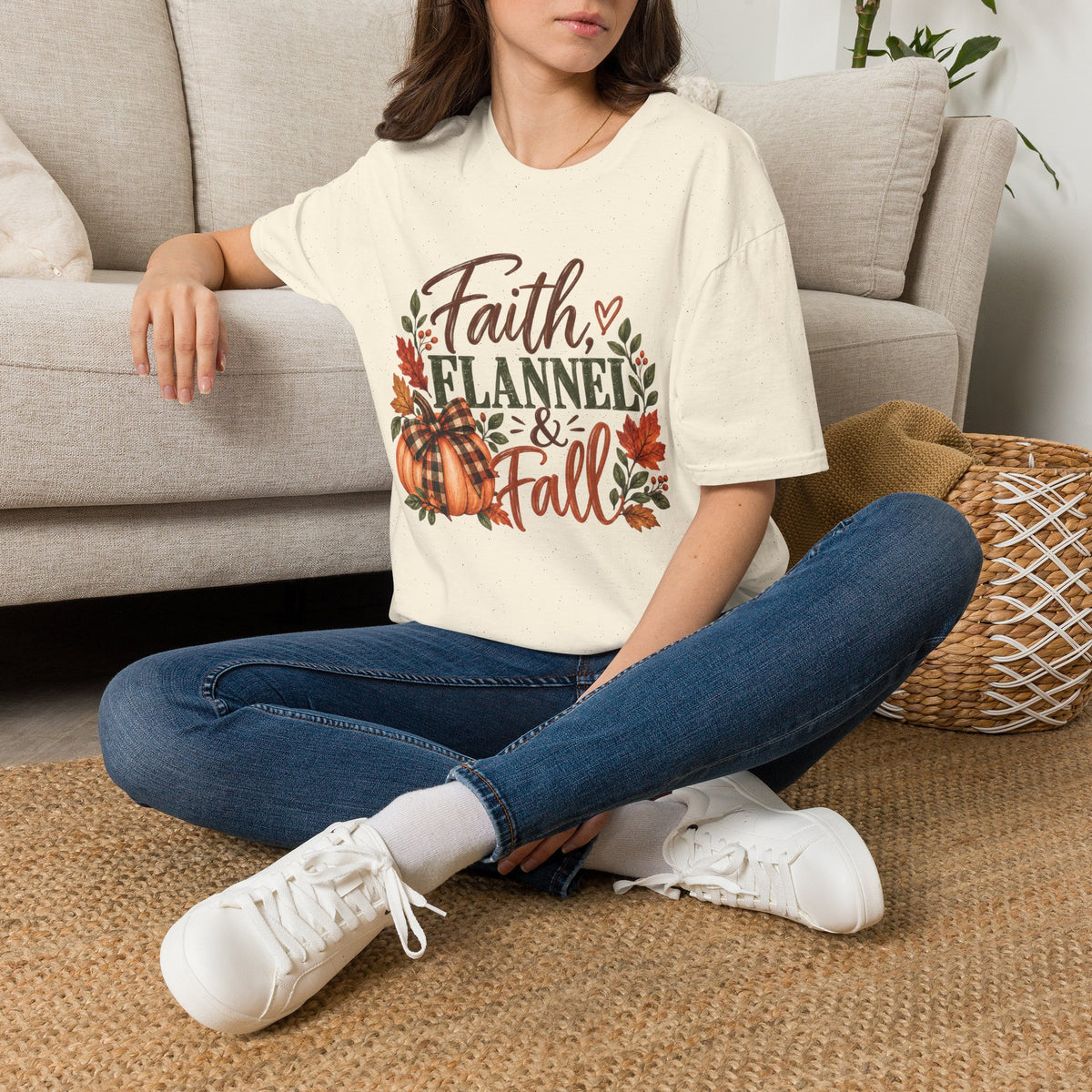 Faith, Flannel & Fall T-Shirt | Christian Fall Tee