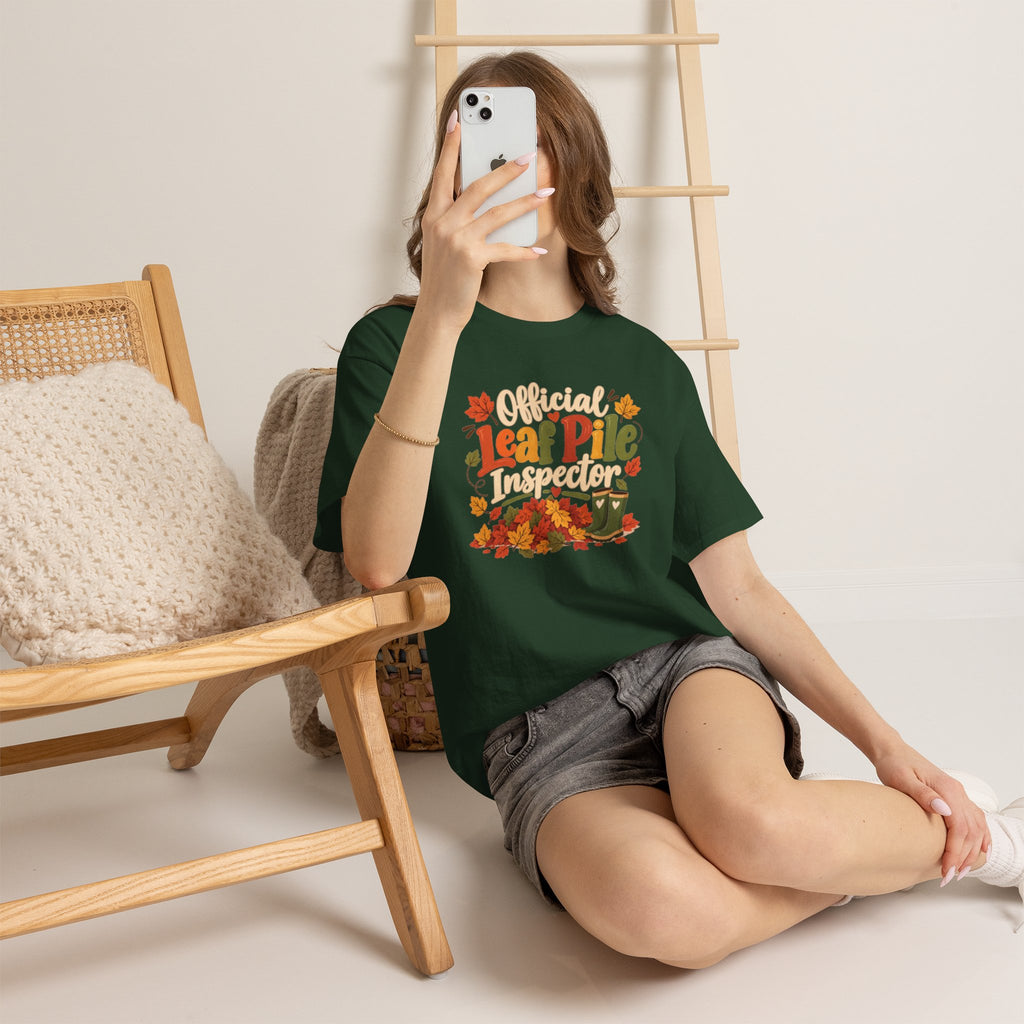 Official Leaf Pile Inspector T-Shirt | Adult Funny Fall Tee