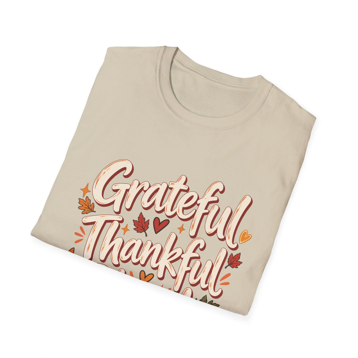 Grateful Thankful Blessed Fall T-Shirt | Rustic Thanksgiving Graphic Tee