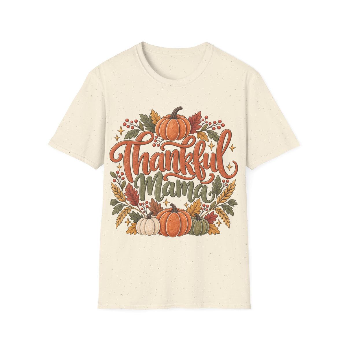 Thankful Mama Fall T-Shirt | Rustic Pumpkin Thanksgiving Tee
