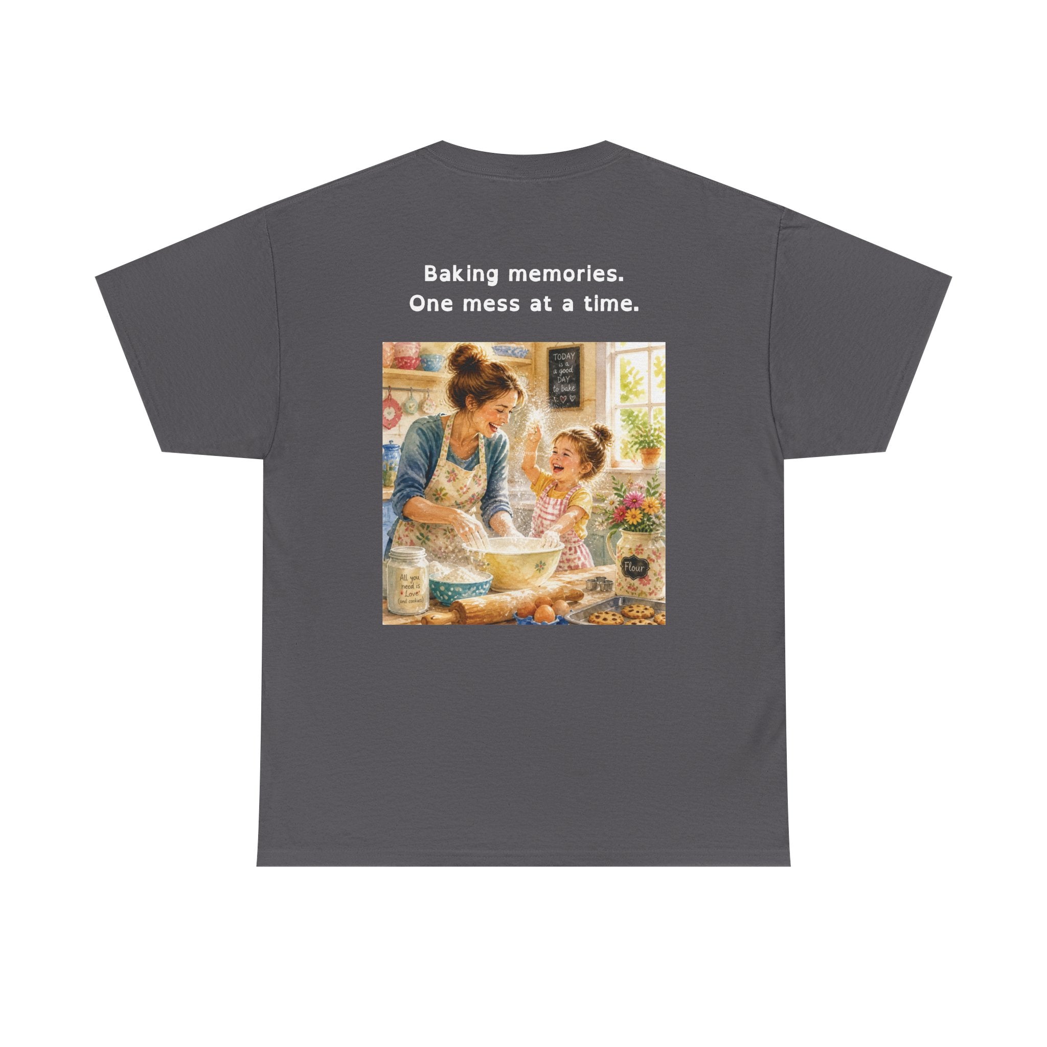 Women's Baking Memories T‑Shirt  "Baking memories. One mess at a time." Retro Mom & Kids Baking Tee