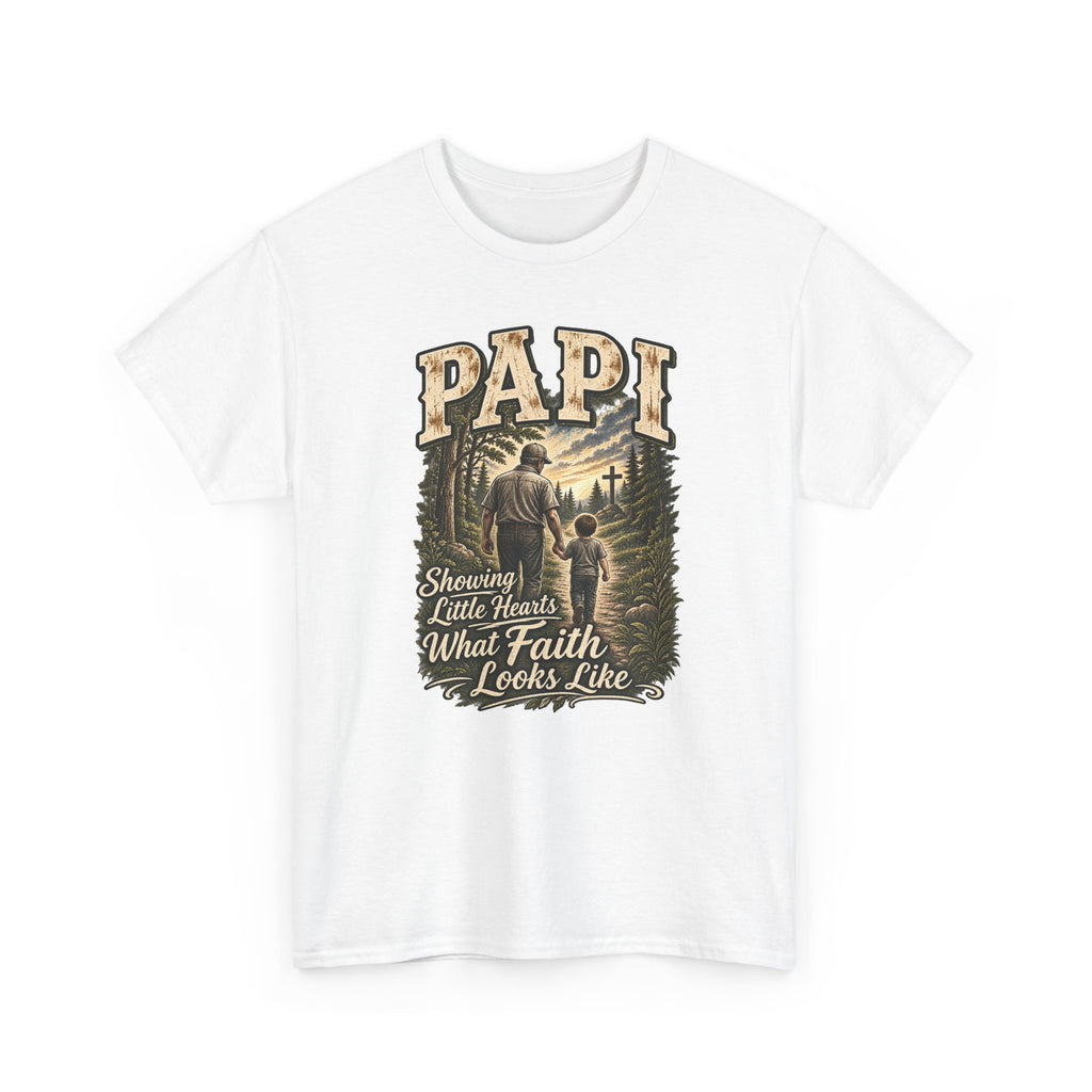 Papi Showing Little Hearts What Faith Looks Like Tee ✝️ | Faith-Based Papi Shirt
