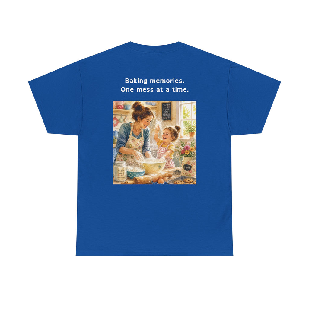 Women's Baking Memories T‑Shirt  "Baking memories. One mess at a time." Retro Mom & Kids Baking Tee