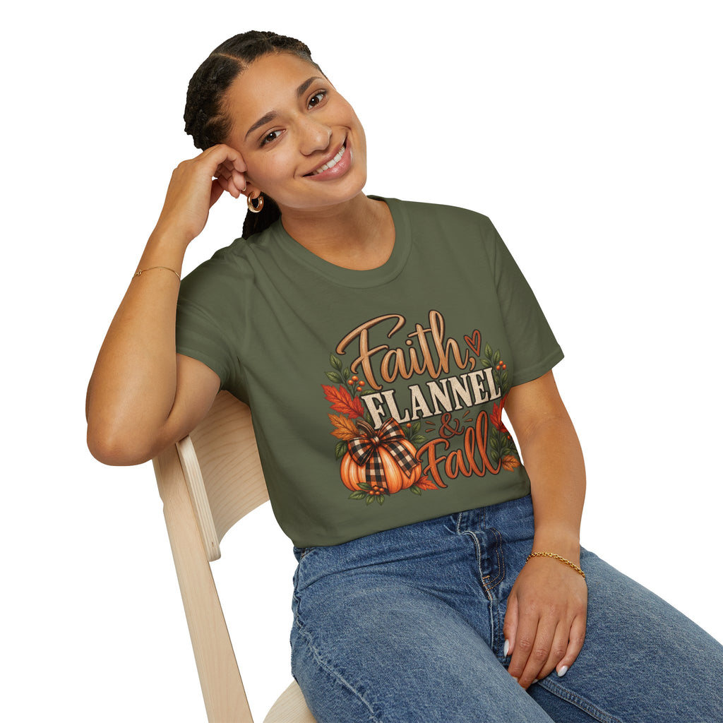 Faith, Flannel & Fall T-Shirt | Christian Fall Tee