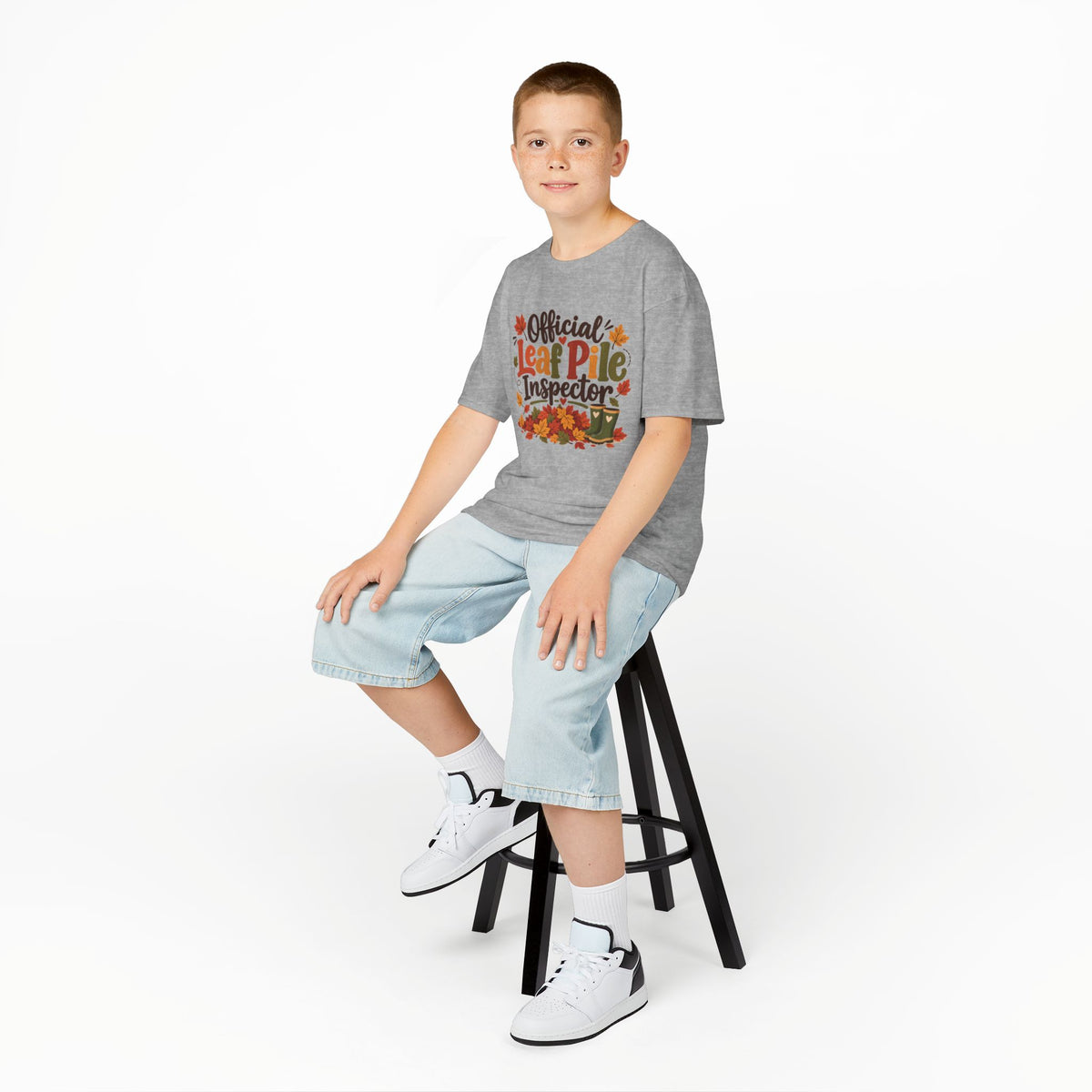 Official Leaf Pile Inspector Kids T-Shirt | Fall Kids Tee