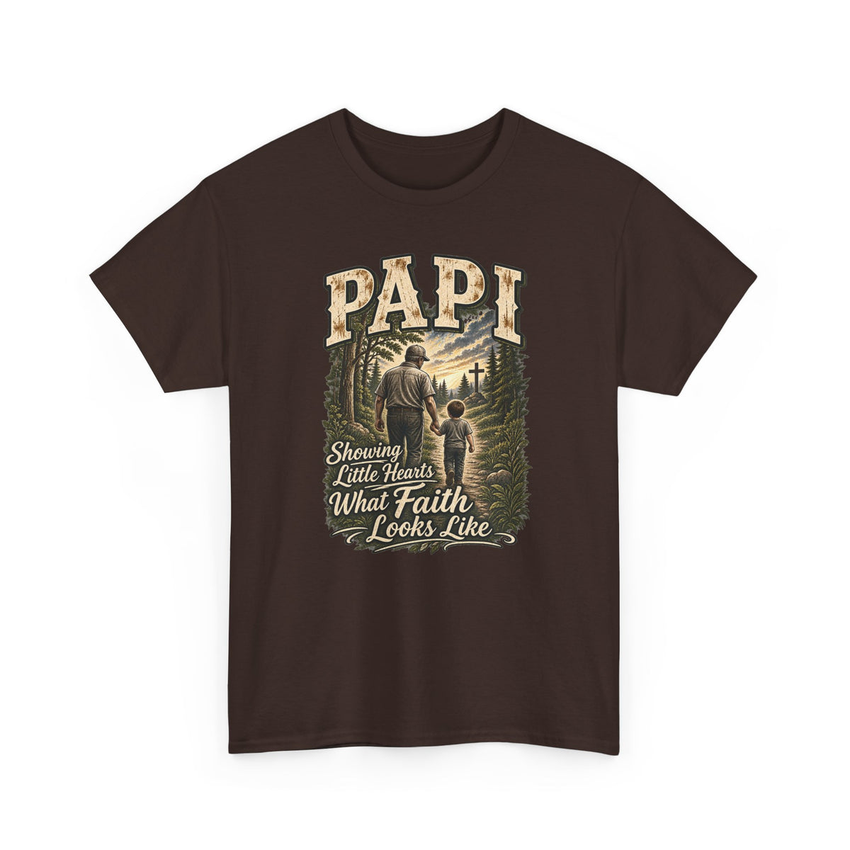 Papi Showing Little Hearts What Faith Looks Like Tee ✝️ | Faith-Based Papi Shirt
